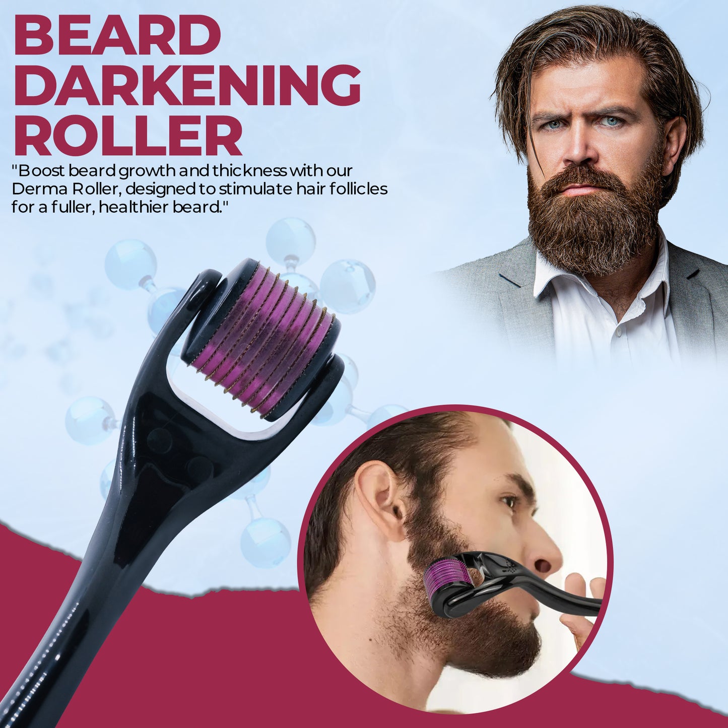 Derma Roller with 540 Titanium Microneedle for Hair