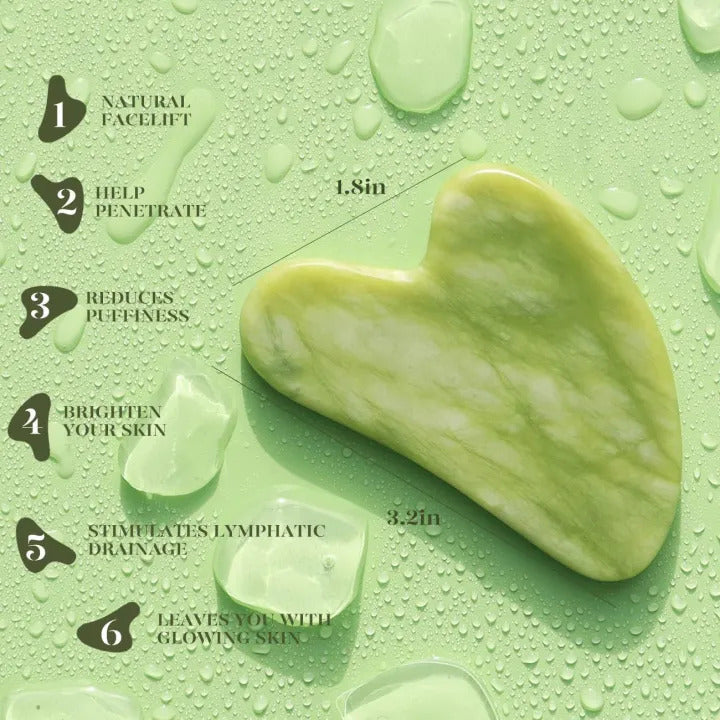 Gua Sha Set and Jade Roller, Jade Gua Sha & Face Rollers for Women