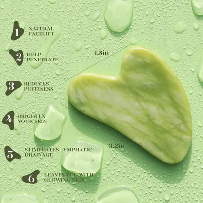 Gua Sha Set and Jade Roller, Jade Gua Sha & Face Rollers for Women